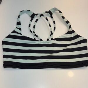Lululemon Free To Be Bra Sea Stripe Mint Moment Black. Without pad inserts. S4